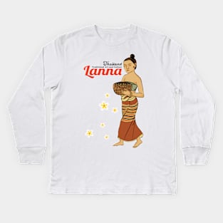 Lanna Traditional Art and Culture Kids Long Sleeve T-Shirt